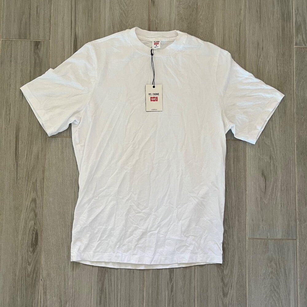 Nwt Re/Done X Hanes Optic White Oversized Tee Sz … - image 2